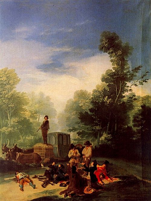 Painting of a road robbery by Francisco Goya