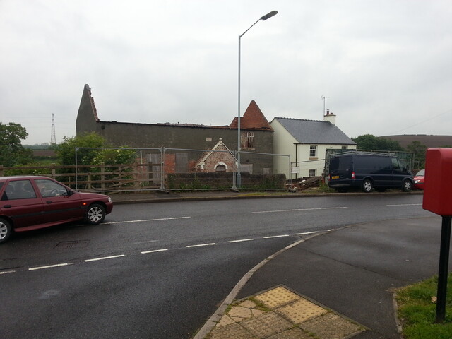 Photograph of General Baptist Chapel, Kirkby Woodhouse, with no roof due to fire