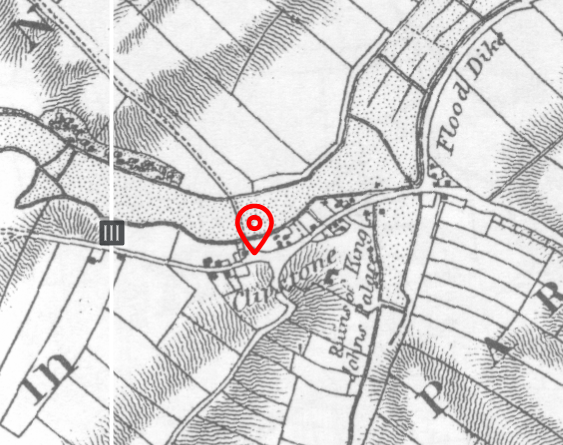 Kings Clipstone shown as ‘Clipstone’ on Sanderson’s map of 1835.